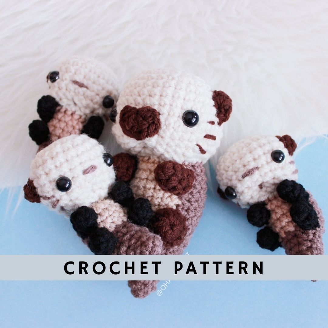 Mommy Otter and Baby crochet amigurumi pattern