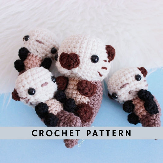 Mommy Otter and Baby crochet amigurumi pattern