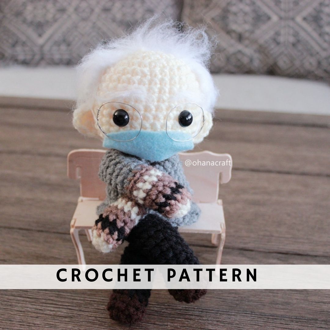 Bernie Sanders Crochet Doll – Ohana Craft Amigurumi