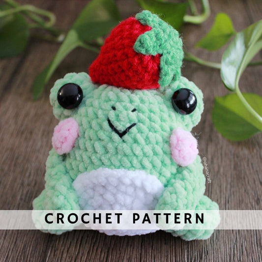 Strawberry Frog -Boba the Frog crochet  pattern